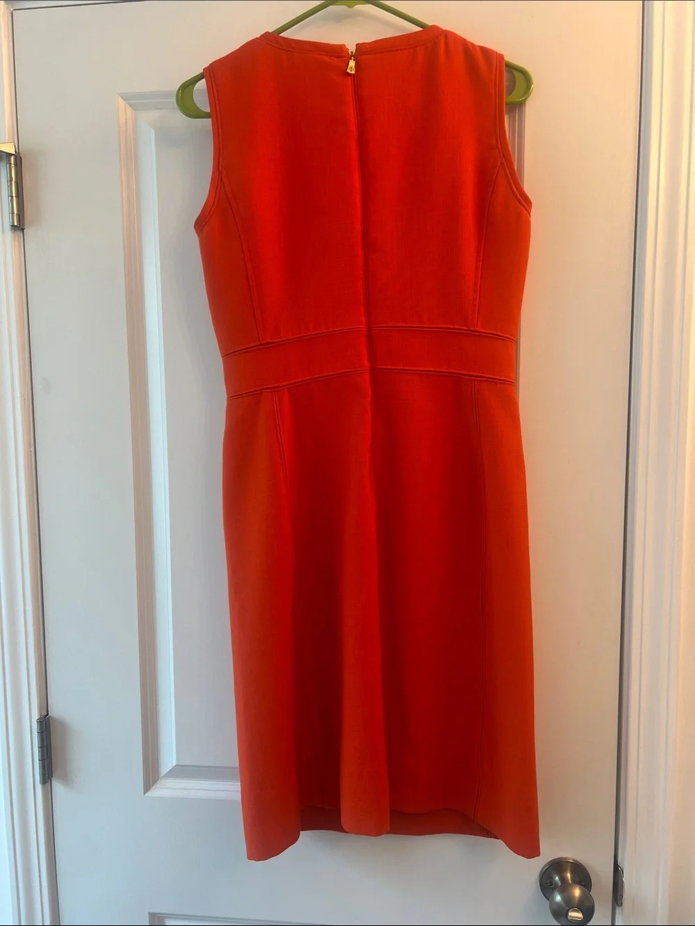 Tory Burch Sleeveless Orange Zip-Front Sheath Dress